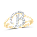 10k Gold 1/5 ct Diamond Initial Ring
