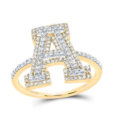 10k Gold 5/8 ct Diamond Initial Ring