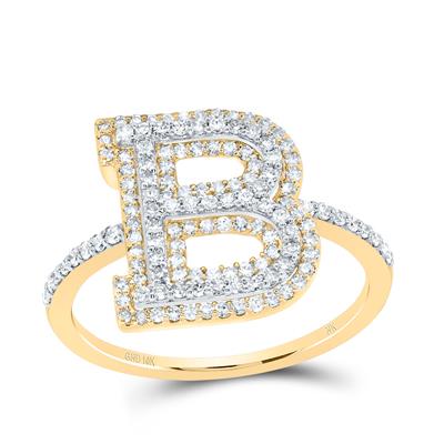 10k Gold 5/8 ct Diamond Initial Ring