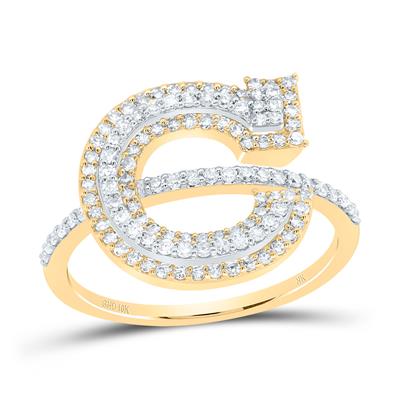 10k Gold 5/8 ct Diamond Initial Ring