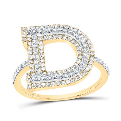 10k Gold 5/8 ct Diamond Initial Ring