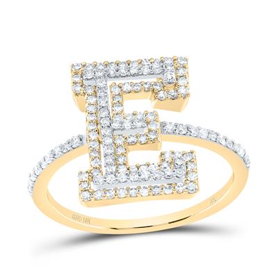 10k Gold 5/8 ct Diamond Initial Ring