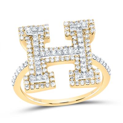 10k Gold 5/8 ct Diamond Initial Ring