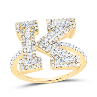 10k Gold 5/8 ct Diamond Initial Ring