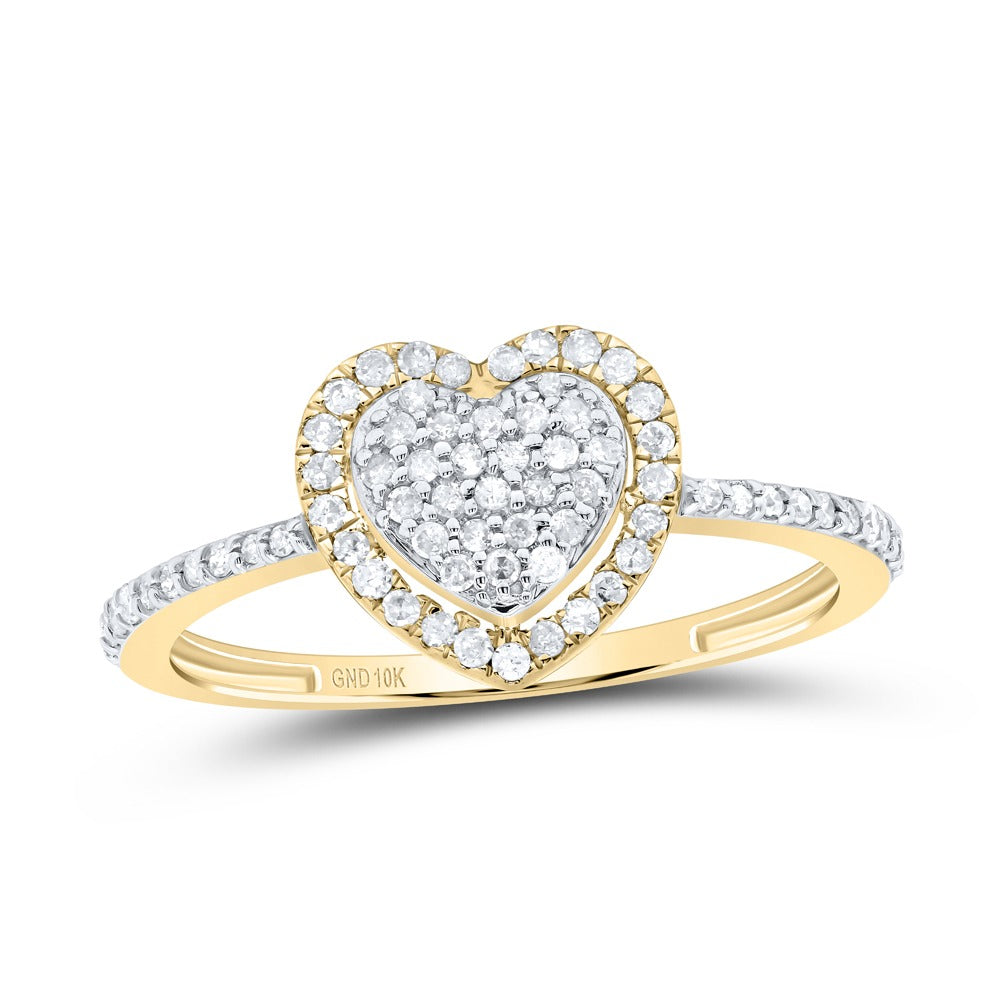 10k Gold 1/4 ct Diamond Heart Ring