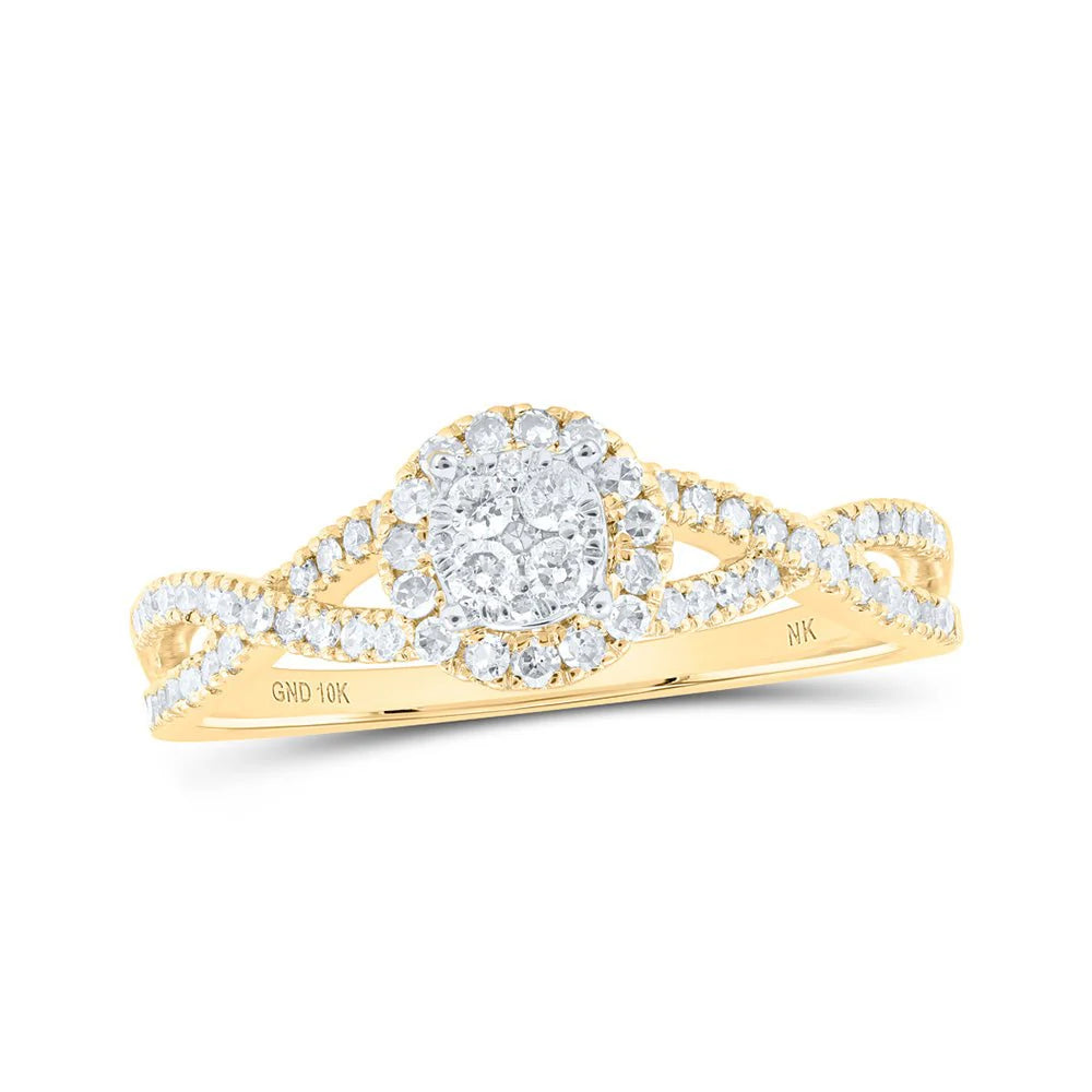 10k Gold 3/8 ct Diamond Cluster Ring