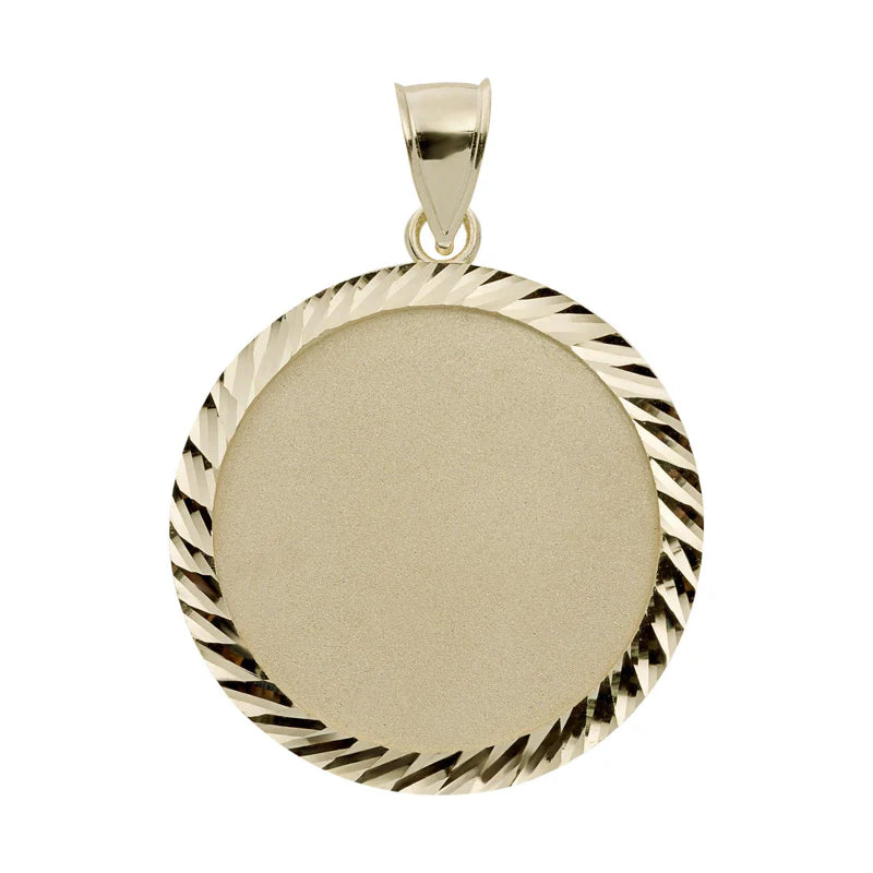 10k Gold Diamond-Cut Frame Memory Pendant