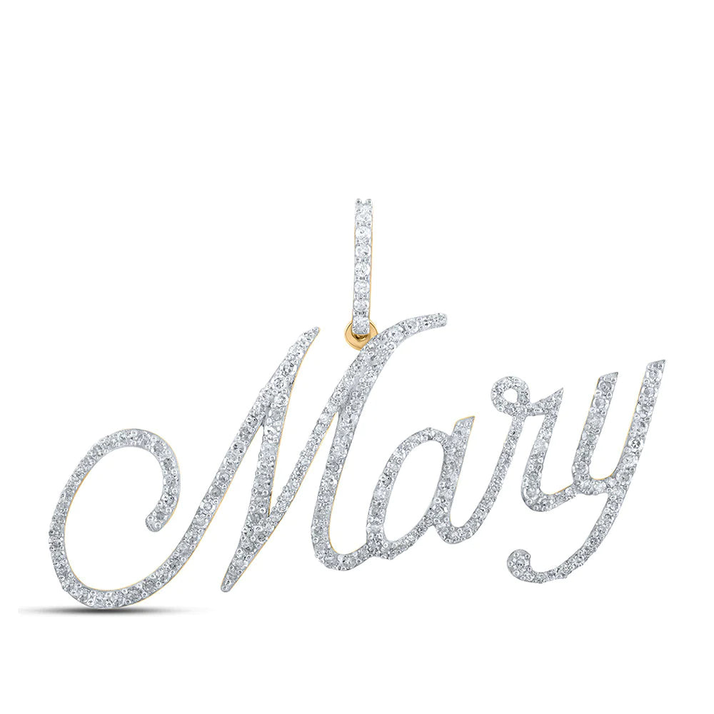 10k Gold 1 ct Diamond Ready Name Pendant