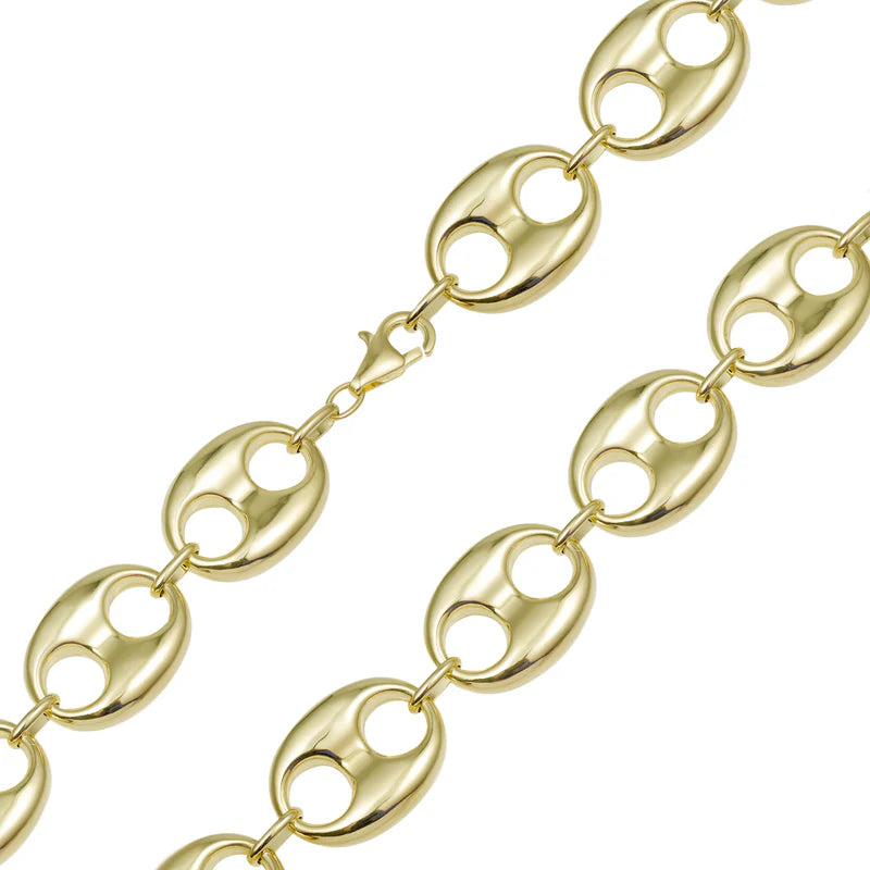 10k Gold Women's Puffed Gucci Link Chain