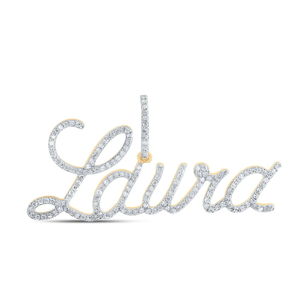 10k Gold 1 ct Diamond Ready Name Pendant