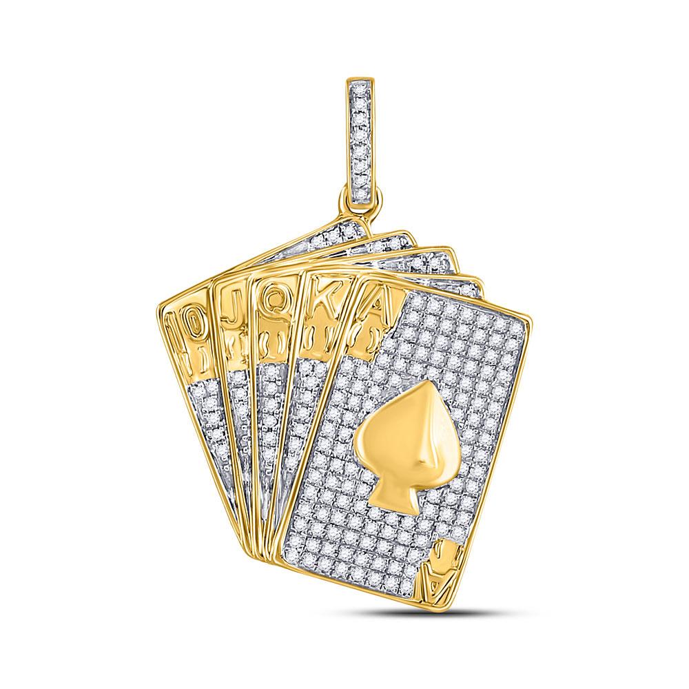 10k Gold Royal Flush 5/8 ct Diamond Pendant
