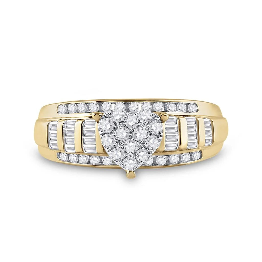 10k Gold 1/4 ct Diamond Heart Engagement Ring