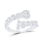 10k Gold 5/8 ct Diamond Baguette Initial Ring