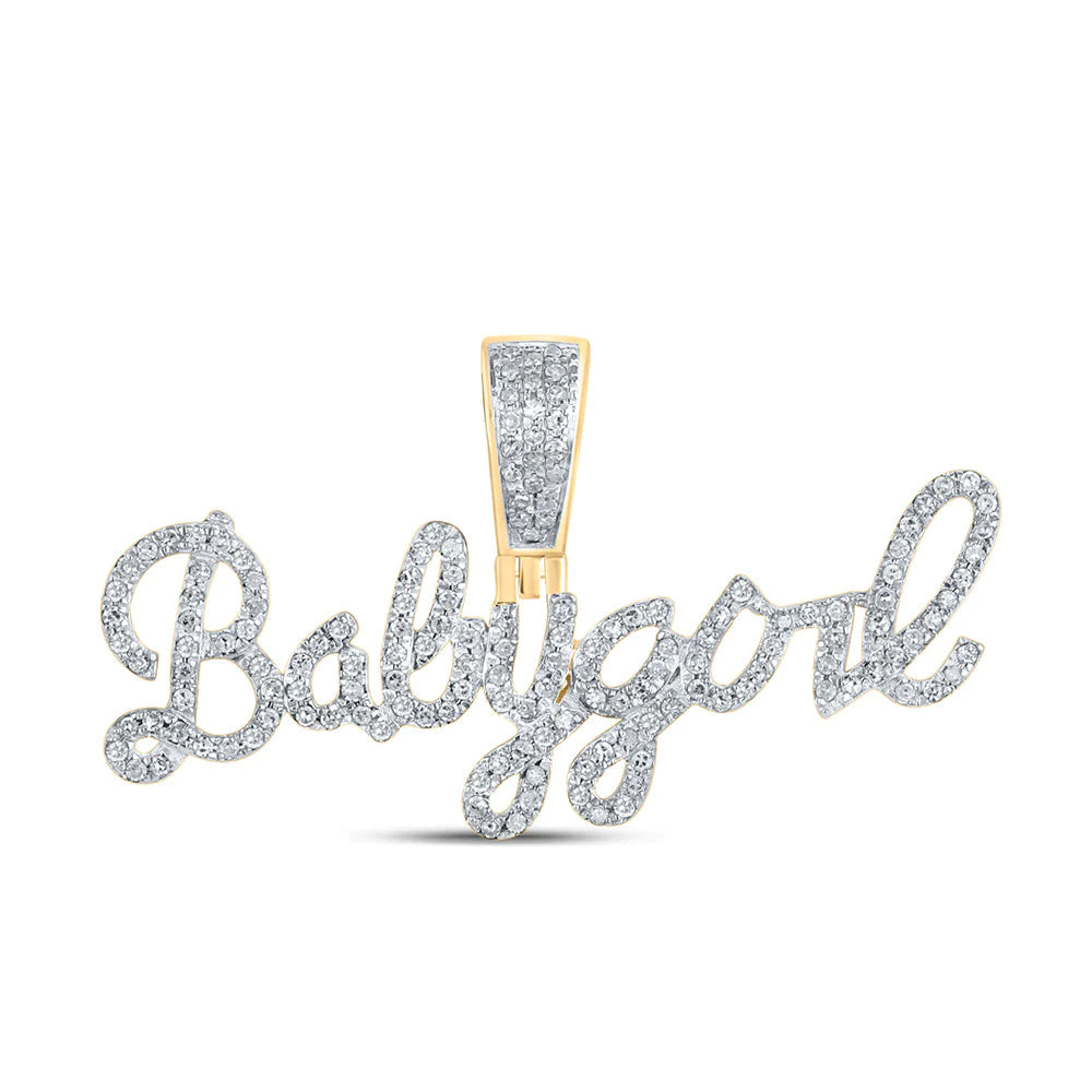 10K Gold 1/2 ct Diamond Baby Girl Pendant