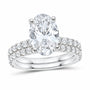 14K White Gold 4 CTW Lab-Grown Diamond Oval Bridal Ring Set