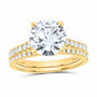 14K Yellow Gold 3 1/2 CTW Lab-Grown Diamond Round Bridal Ring Set