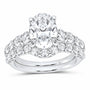 14K White Gold 5 CTW Lab-Grown Diamond Oval Bridal Ring Set