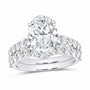 14K White Gold 4 1/2 CTW Lab-Grown Diamond Oval Halo Bridal Ring Set