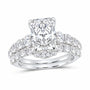 14K White Gold 5 CTW Lab-Grown Diamond Radiant Bridal Ring Set