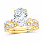 14K Yellow Gold 3 3/4 CTW Lab-Grown Diamond Oval Bridal Ring Set