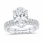 14K White Gold 3 3/4 CTW Lab-Grown Diamond Oval Bridal Ring Set