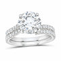 14K White Gold 3 1/2 CTW Lab-Grown Diamond Round Bridal Ring Set
