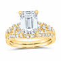 14K Yellow Gold 3 5/8 CTW Lab-Grown Diamond Emerald Bridal Ring Set