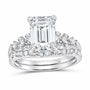 14K White Gold 3 5/8 CTW Lab-Grown Diamond Emerald Bridal Ring Set