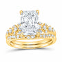 14K Yellow Gold 3 1/2 CTW Lab-Grown Diamond Radiant Bridal Ring Set
