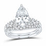 14K White Gold 3 1/2 CTW Lab-Grown Diamond Pear Bridal Ring Set
