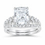 14K White Gold 3 1/2 CTW Lab-Grown Diamond Cushion Bridal Ring Set