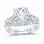 14K White Gold 3 1/2 CTW Lab-Grown Diamond Round Bridal Ring Set