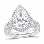 14K White Gold 4 3/4 CTW Lab-Grown Diamond Pear Halo Bridal Ring Set