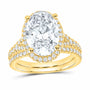 14K Yellow Gold 4 3/4 CTW Lab-Grown Diamond Oval Halo Bridal Ring Set