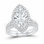 14K White Gold 4 3/4 CTW Lab-Grown Diamond Marquise Halo Bridal Ring Set