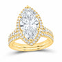 14K Yellow Gold 4 3/4 CTW Lab-Grown Diamond Marquise Halo Bridal Ring Set