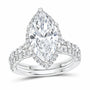 14K White Gold 5 CTW Lab-Grown Diamond Marquise Halo Bridal Ring Set