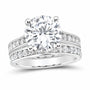 14K White Gold 5 CTW Lab-Grown Diamond Round Bridal Ring Set