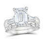 14K White Gold 5 1/4 CTW Lab-Grown Diamond Emerald Bridal Ring Set
