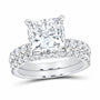 14K White Gold 5 1/3 CTW Lab-Grown Diamond Princess Bridal Ring Set