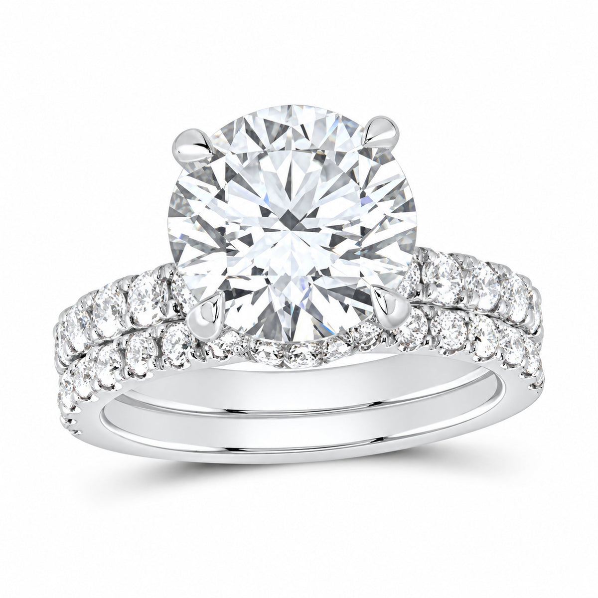14K White Gold 5 1/3 CTW Lab-Grown Diamond Round Bridal Ring Set
