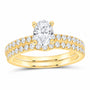 14K Yellow Gold 1 1/4 CTW Lab-Grown Diamond Oval Bridal Ring Set — SKU 11624