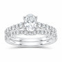 14K White Gold 1 1/2 CTW Lab-Grown Diamond Oval Halo Bridal Ring Set — SKU 11630