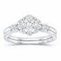 14K White Gold 7/8 CTW Lab-Grown Diamond Oval Halo Bridal Ring Set — SKU 11641