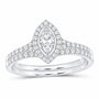 14K White Gold 1/2 CTW Lab-Grown Diamond Marquise Halo Bridal Ring Set — SKU 11681