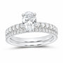 14K White Gold 1 3/8 CTW Lab-Grown Diamond Oval Bridal Ring Set — SKU 11697
