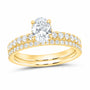 14K Yellow Gold 1 3/8 CTW Lab-Grown Diamond Oval Bridal Ring Set — SKU 11699