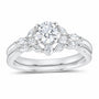 14K White Gold 7/8 CTW Lab-Grown Diamond Round Bridal Ring Set — SKU 11709