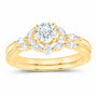 14K Yellow Gold 7/8 CTW Lab-Grown Diamond Round Bridal Ring Set — SKU 11711