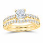 14K Yellow Gold 1 1/4 CTW Lab-Grown Diamond Princess Bridal Ring Set — SKU 11729